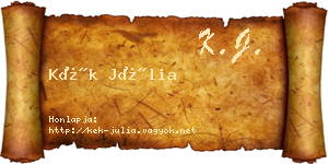 Kék Júlia névjegykártya