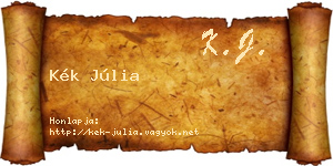 Kék Júlia névjegykártya