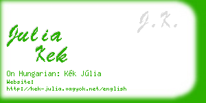 julia kek business card