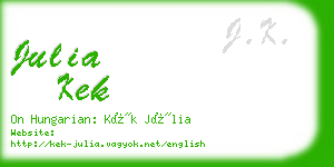 julia kek business card